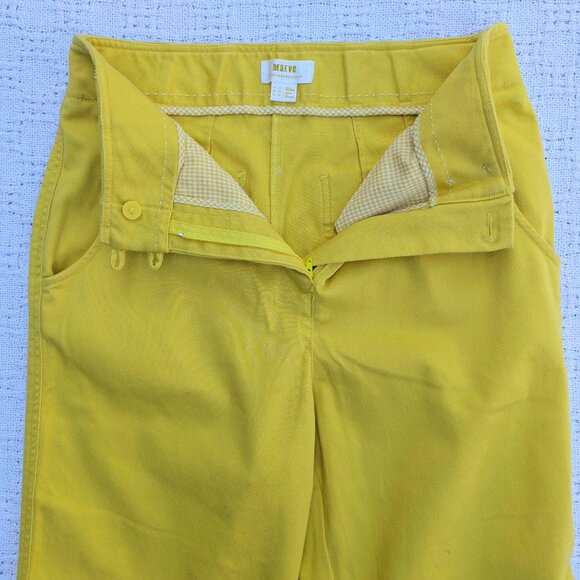 Maeve By Anthropologie Pants Women's Size 10 Cuffed Yellow - Picture 3 of 7